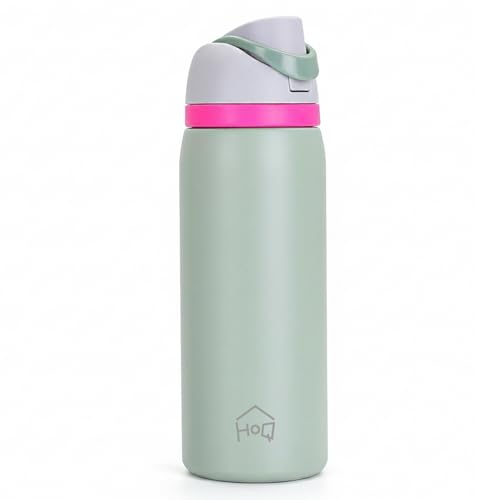 Image of House of Quirk Sippease Stainless Steel Water Bottle with Straw for Sports and Travel BPA-Free 950ML (Cream Clay)
