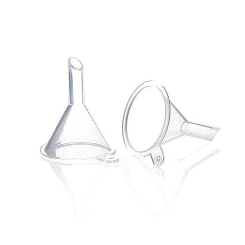 Generic 2 Pack Mini Clear Plastic Funnel for Bottling Cosmetics, Liquids, and Oil Filling - Small Funnel for Easy Transfer of Essential Oils and Perfumes
