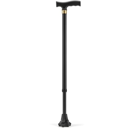 Image of MCP Jindal Premium Height Adjustable Walking Stick Aluminium Cane Trekking Support Stick for Men, Women & Old People (Black)