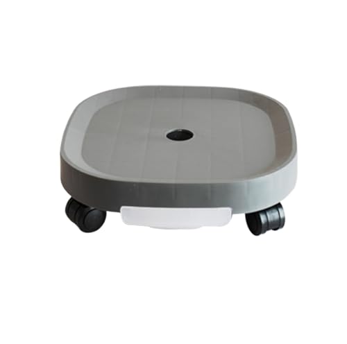 GAOJUNAN Carrito Planta en Maceta, Carro For Plantas con Ruedas, Redondo, De Plástico Y Caja Recogida Agua For Uso Interior Exterior Jardín Hogar(Grey,33cm)