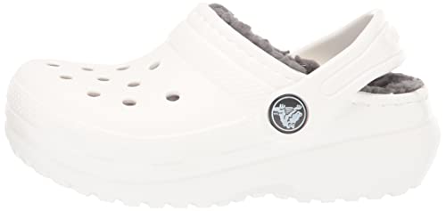Crocs Kids' Classic Lined Clog Slippers, White, 4 Big Kid #TOP7