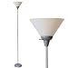 Light Accents Mary Floor Lamp for Living Rooms - Standing Pole Light - Office and Bedroom, Bright Reading Light with White Shade - Silver