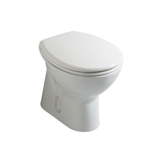 Kiamami Valentina - Water Tradizionale in Ceramica | Scarico a Terra | Installazione Distanziata dalla Parete | Linee Leggere e Contemporanee | Bianco, Ceramica