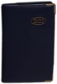 Vsorce4u 1 x 11cm x 7cm Pocket Diary with Pen 2023 Textured Leatherette Design Week to View Full Year Planner Diary Hardback Writing Diary (Black)