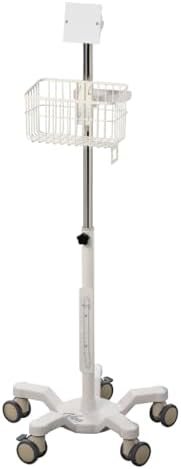 VivaDiagnostics Rolling Stand Vital Signs Monitor for WE 4400, (Monitor NOT Included), Blood Pressure Cuff Basket, Adjustable Pole, and Cord Organizer