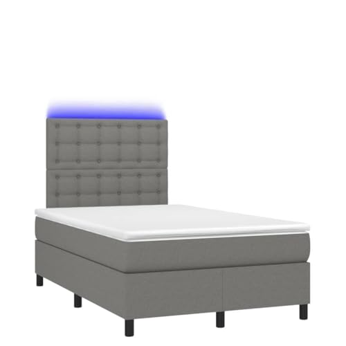 Décoshop26 TDL0208406 - Marco de cama LED con somier de 120 x 200 cm, tejido gris oscuro