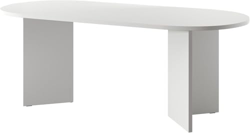 Selsey Esstisch Esszimmertisch Tisch Oval 90 x 204 cm Küchentisch OVO Weiß