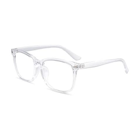 Onrtry Non Prescription Glasses for Men Women Square Clear Lens Eyeglasses (Transparent) Cover