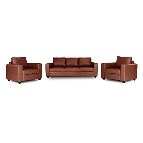 Image of Wakefit Sofa Set | 3 Year Warranty | Sofa 5 Seater, 5 Seater Sofa for Living Room, Wooden Sofa Set, Sofa Set 3+1+1 Seater - Napper(Romance : Tan)