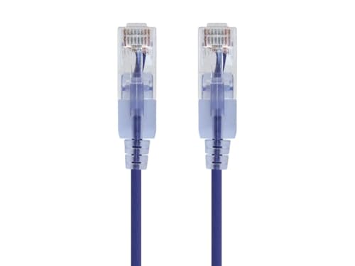 Image of Monoprice Cat6A 14ft Purple 10-Pk Patch Cable UTP 30AWG 10G Pure Bare Copper Snagless RJ45 SlimRun Series Ethernet Cable