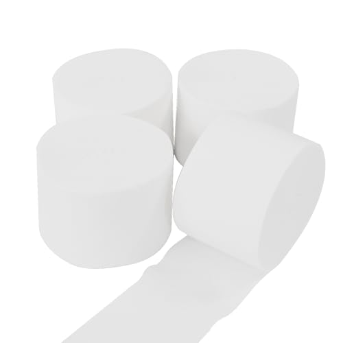 AOODOOM Crepe Paper Streamers 4 Rolls 328ft, White Pack of Party Streamers for Birthday Decorations, Party Decorations, Wedding Decorations