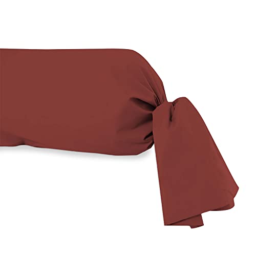 Soleil d'Ocre Cut Bolster Cotton Red 45 x 185 cm, Brick Red