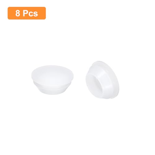 Image of uxcell 8 Pcs Silicone Plugs, Rubber Round Snap in Locking Hole Plugs for 18-19mm Hole, Hole Stoppers Waterproof Hole Plug for Metal Tube, Furniture End Caps Inserts, Clear