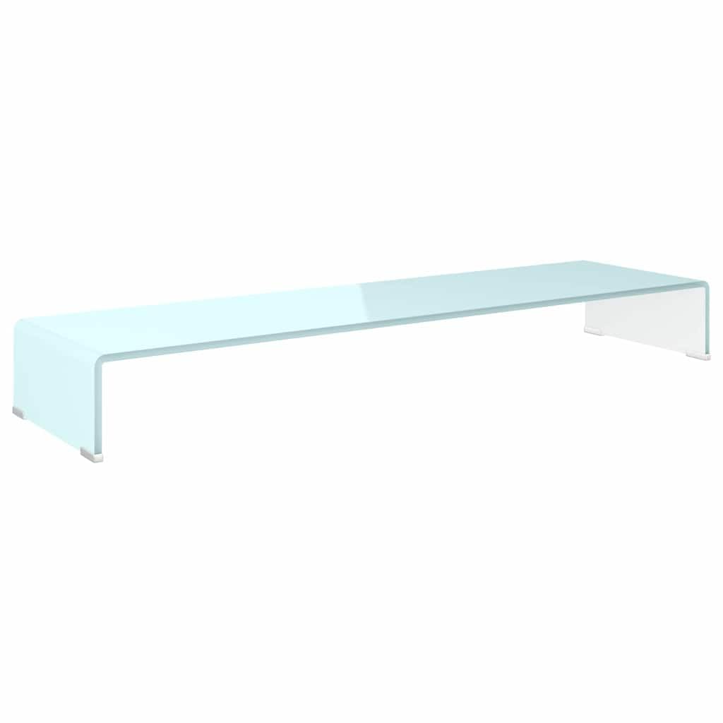 Leasha Rehausseur Écran PC Bureau, Réhausseur d'Écran Support de Moniteur 110x30x13 cm verre vert