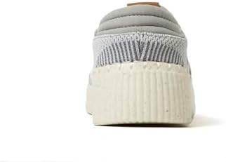 Dearfoams Women's Livie Machine Washable X Strap Knit Sneaker, Light Grey, 7 | Image 5