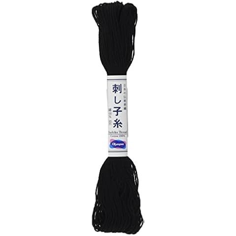 Olympus Sashiko Thread - Black # 20-20m Skein - Japanese Embroidery & Quilting Cover