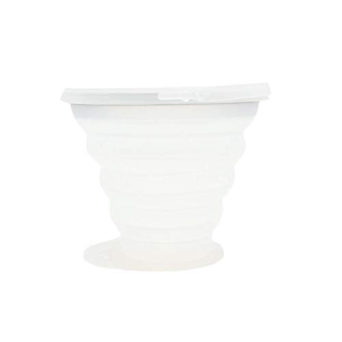 Copo Retrátil de Silicone Branco Transparente 270ml