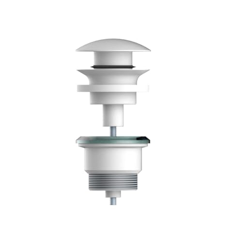 Válvula Clic-Clac Universal para Lavabo - Acabado Cromo o Blanco - Alta Durabilidad hasta 200.000 Ciclos - Instalación Estándar G1¼' (Blanco)