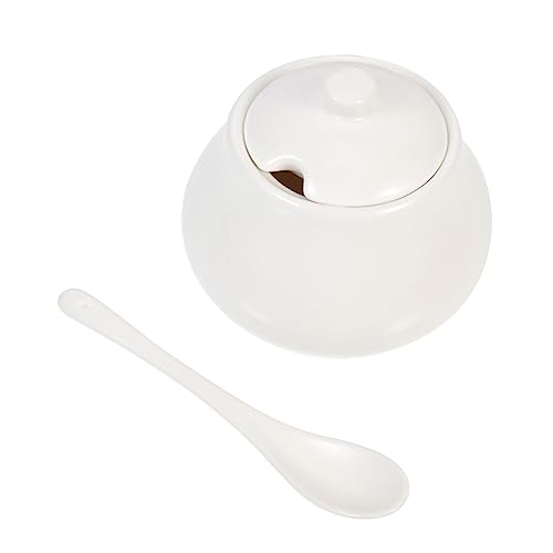 ARTSEWPLY Azucarero Cerámico con Tapa y Cuchara Dosificador para Azúcar y Sal Contenedor para Cocina y Barra de Café Resistente y Fácil de Usar