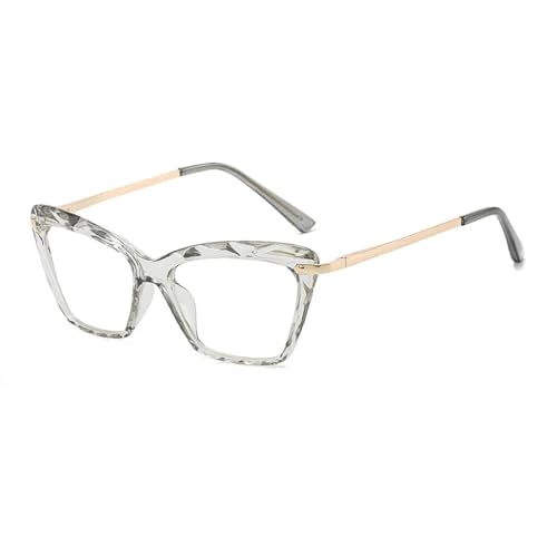 Lunettes œil de chat transparentes UV400 monture fine charnière à ressort femme