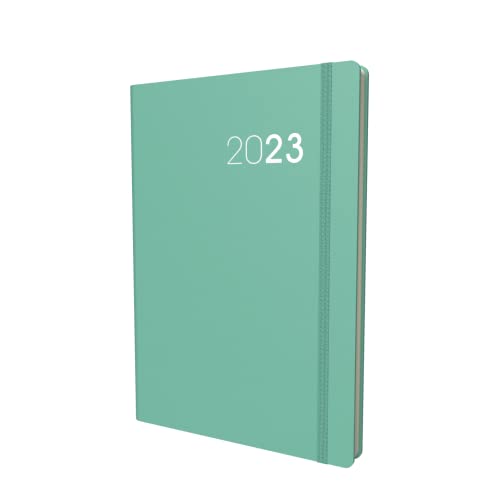 Collins Legacy A5 Day To Page 2023 Diary - Mint (CL51.61-23) - Complete Planner, Agenda and Journal with Soft Touch Cover