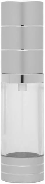 Devinez Refillable Airless Pump Bottle, 30ml (Pack of 2) with Matte Silver finish Lightweight Leak Proof and Shockproof for Homemade Beauty Products, Makeup Foundations and Serums