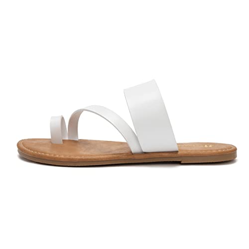 Image of Huayuanwell Women's Slide Sandals Slip On Flat Sandals Flip Flop Thong Sandals Casual Summer Sandals