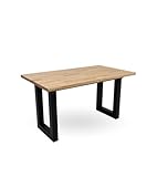 Diseño Versátil y Elegante: La mesa Versus combina a la perfección el estilo nórdico con un toque industrial, destacándose por sus patas metálicas en forma de 'U' y un tablero extensible de madera maciza, ideal para aportar distinción y funcionalidad a cualquier comedor.