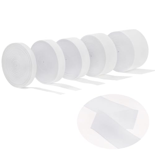 showll 25 Meter Gummiband Zum Nähen Weiß 10mm 15mm 20mm 30mm 40mm Elastisches Band 5 Stück Für DIY-Handwerk, Handbuch, Hohe Elastizität, Bequem, Langlebig Und Nicht Leicht Zu Verformen