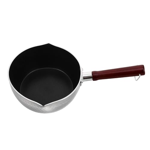 Cabilock Japanese Style Nonstick Saucepan with Wooden Handle Cooking Pot for Soups Noodles and Compact Design for Easy Storage and Versatile Use