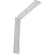Ekena Millwork BKTM02X12X12HAPWH Steel Bracket Hamilton, 2"W x 12"D x 12"H, White Primer