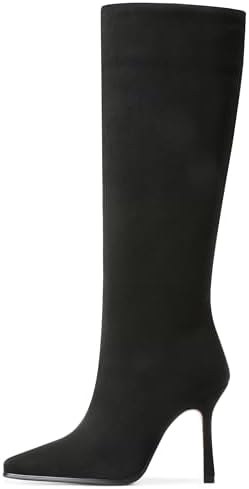 AOSPHIRAYLIAN Knee High Boots Women Tall Long High Boots Fashion Square Toe Knee Boots Side Zipper Trendy Dress Heeled Boots for Women