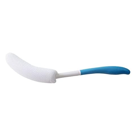 NatureMan Long Handled Bath Brush,15.35 Inches Bath Body Brush, Easy Reach Anti-Slip Curve Handle Body Brush for Seniors,Suitable for Elderly/Pregnant Aid Bathing and Shower Cover