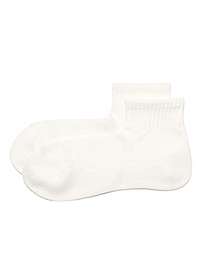 Chaussettes mi-longues Snow Peak blanches S : élimine la transpiration durant la marche.