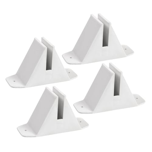 SOLUSTRE Soportes Para Vallas De Jardín 4 Piezas Blancas Base De Fijación De Plástico Para Cercas Pequeñas Estabilidad Anti-viento Fácil Instalación