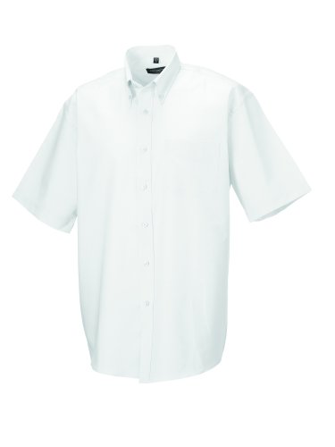 Z933 Kurzärmeliges Oxford Hemd Oberhemd Herrenhemd 4XL / 49/50,White