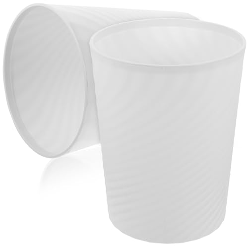 Caneca de basura blanca de 8 litros sin tapa, 2 piezas