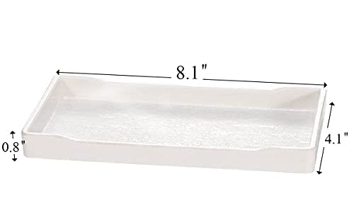 Vcreatc Small White Mini Tray (8 Inch X 4 Inch) For Serving Accessory, Spa, Coffee, Drinks, Wine, Tea, Bar, Party, Towel, Seasoning, Perfume Or Display Use. #TOP5