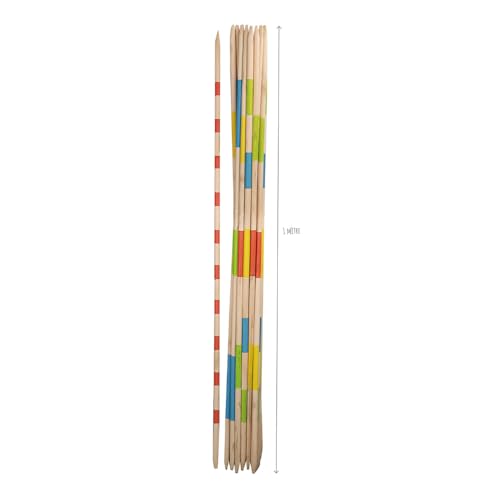 JEUJURA - Mikado Géant en Bois 1 mètre – Jeu Enfant dès 3 Ans - Jeu d’adresse et de Patience - 25 Baguettes XXL - Housse de Transport Inclus - Jeux de...
