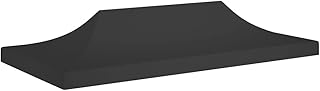 Partyzelt-Dach 6x3 m Schwarz 270 g/m² Ersatzdach Pavillon Wasserdicht stabil Winterfest Einzeldach