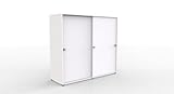 Kyro KYRO Schiebetürenschrank 1 Mittelwand, Schloß, 4 Einlegeböden, stapelbar, 5 Gleiter, Korpus Office-grau/Front Officegrau, ohne Montage