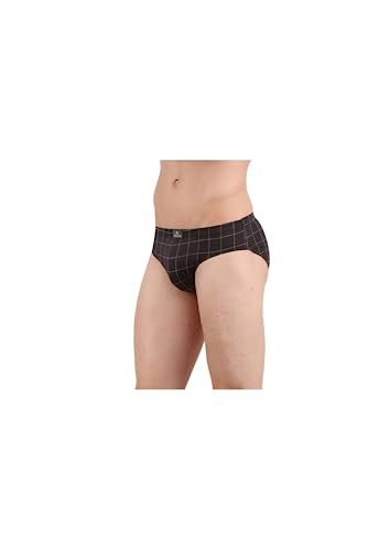 Image of Crystal Italia Brief Men's Super Combed Cotton Checkered Brief with Concealed Waistband | Assorted | (Pack of 2)