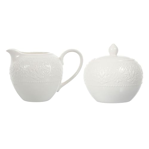GLEAVI 2Piezas Cerámica Multifuncional con Jarra de Leche y Azucarero Bebidas y Frías de Limpiar y Almacenar y Resistente