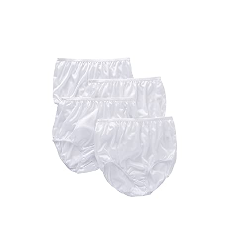 Image of Teri Women's 331 Plain Jane Classic Nylon Silky-Smooth Lightweight Breathable Full Coverage Brief Panty - 4 Pack