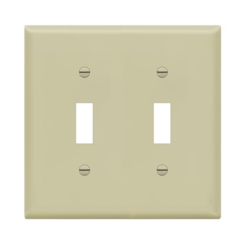ENERLITES Toggle Light Switch Wall Plate, Gloss Finish, Size 2-Gang 4.50