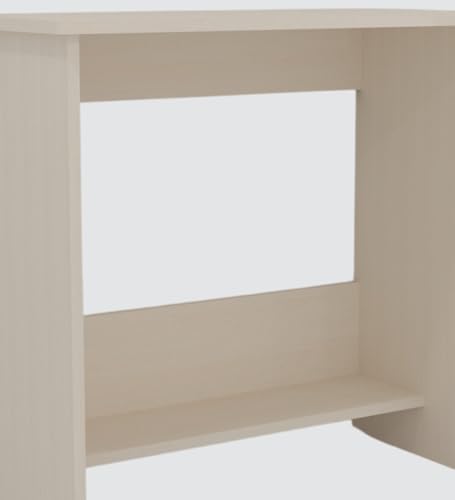 Image of SPECIALITY PANELS Modern Compact Study Desk, Walnut Brown, Engineered Wood, 80x40x74 cm, Space-Saving Design with Storage Shelf