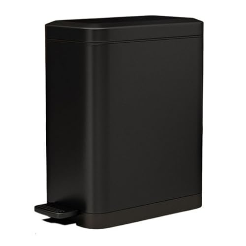 Caneca de Basura Estrecha Acero Inoxidable 7L Negra miniatura 1