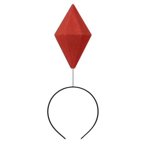 Cosplaya Womens Red Diamond Shape Headband Costume Adult Mens Teens Headpiece Halloween Cosplay Accessories
