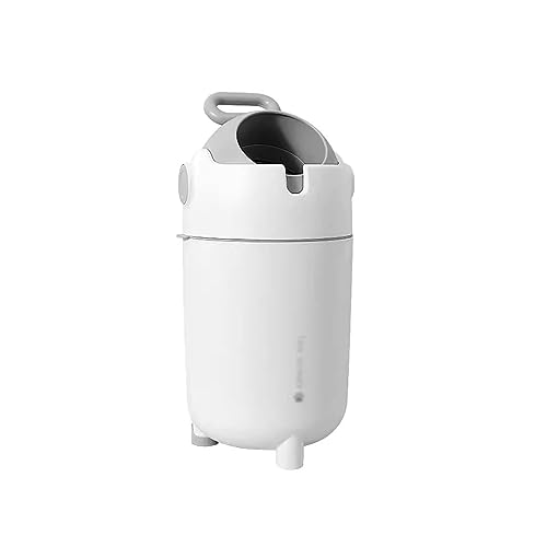 TBLOTYD Garbage Can Creative Trash Can Cylinder Type Large Capacity Plastic Garbage Can with Lid Baby Diaper Pail for Living Room Bedroom Bathroom, 15 Liters Trash Bin
