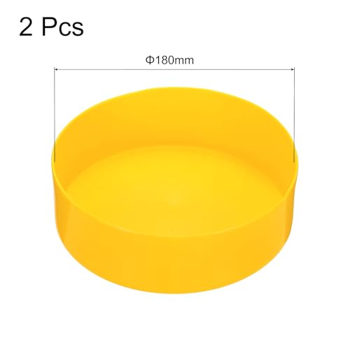 Image of uxcell 2pcs Rubber End Caps 180mm(7 Inch) ID Vinyl Round Tube Bolt Cap Cover Screw Thread Protectors Yellow, 50mm Height